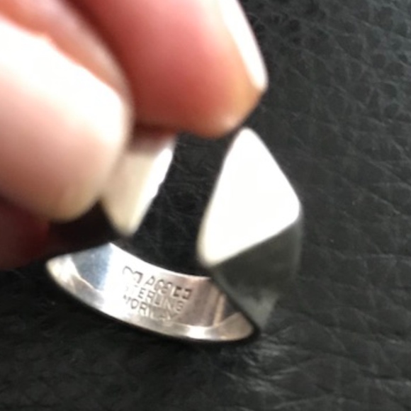 Sold- do it bid Anna Greta Eker Sterling Prism ring sz 6 - Picture 3 of 8
